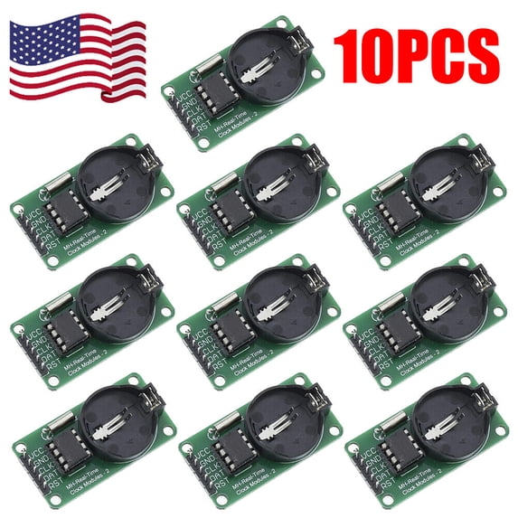 10PCS DS1302 Real Time Clock RTC Module Board Serial Fit for Arduino USA NEW
