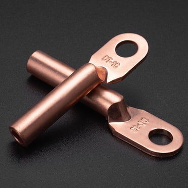10pcs 35mm² M10 Uninsulated Copper Pipe Cable Lugs - Ring Terminal Crimp Connectors For Heavy Gauge Wire