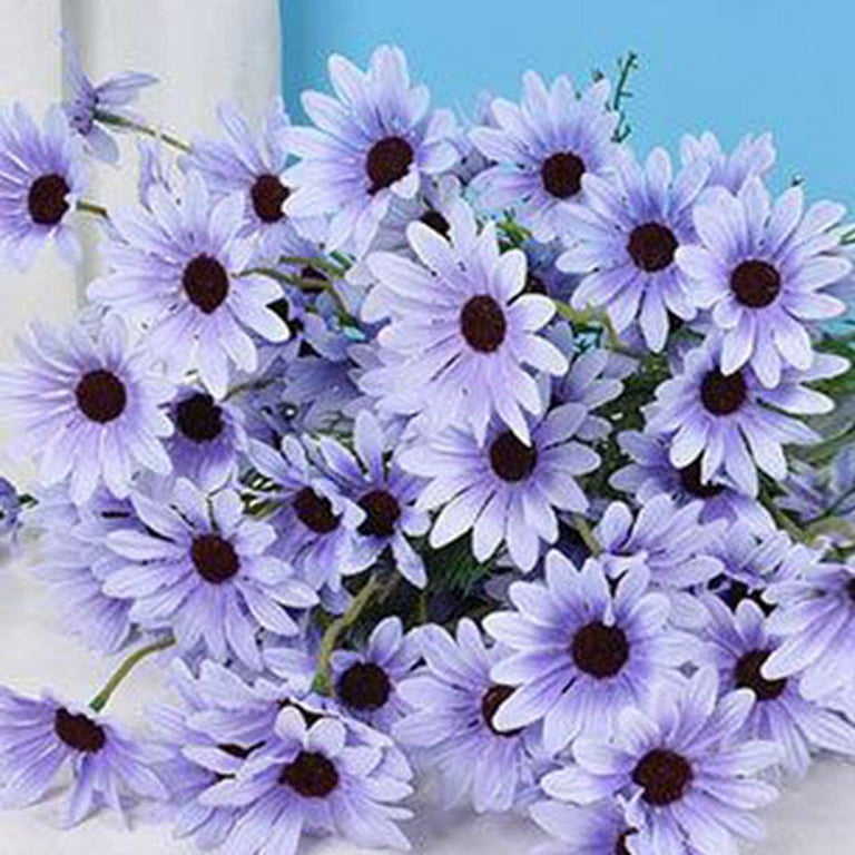 4 Pack | 11 Cream Artificial Daisy Flower Bushes Silk Flower Bouquet