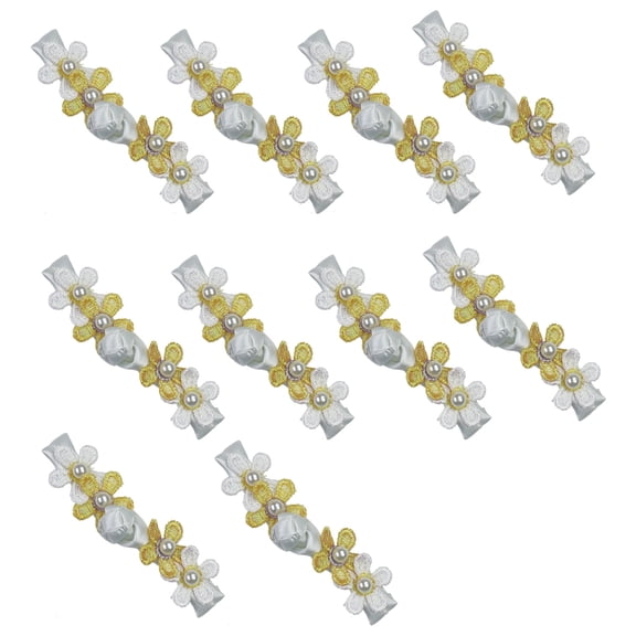10PCS Decorative Flower Frogs Buttons For Kids Garment Soft Satined Beads Closure Button Costume Sewing Accessories