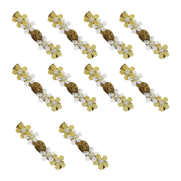 10PCS Decorative Flower Frogs Buttons For Kids Garment Soft Satined Beads Closure Button Costume Sewing Accessories