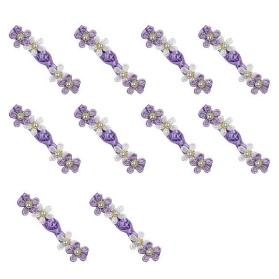 10PCS Decorative Flower Frogs Buttons For Kids Garment Soft Satined Beads Closure Button Costume Sewing Accessories