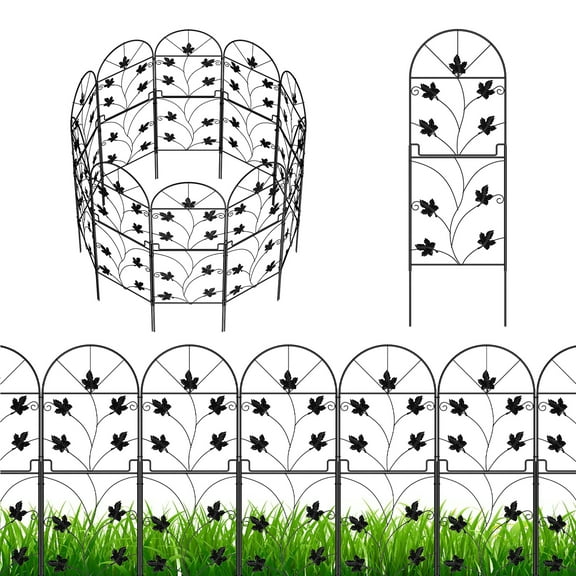10PCS Decorative Garden Fence, 38.77" (H) x 10.5FT (L) Animal Barrier Fence Arched Extra High