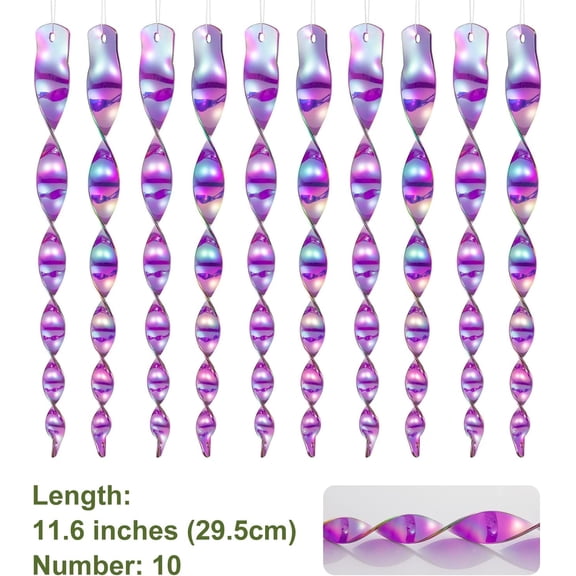 10PCS Devices Reflective Scare Spiral Rods Hanging Decorative Device to Keep Birds Away from Garden House