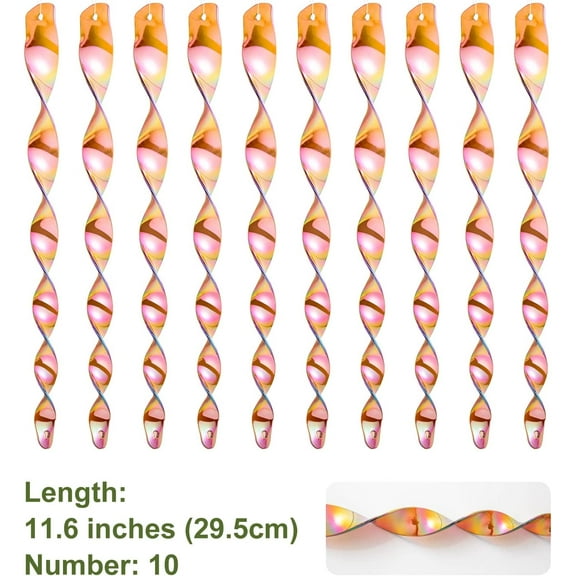 10PCS Devices Reflective Scare Spiral Rods Hanging Decorative Device to Keep Birds Away from Garden House