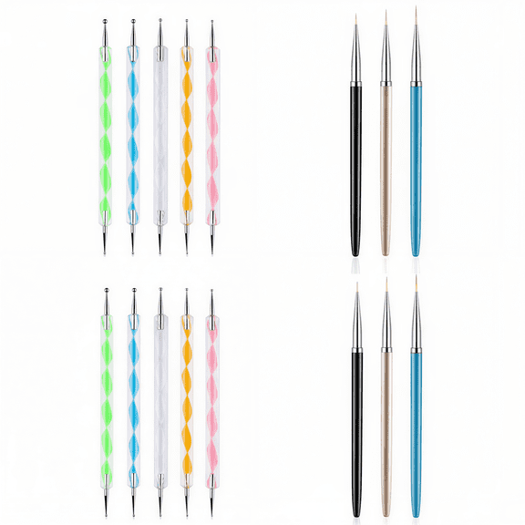 10PCS Dotting Pens with 6 PCS Nail Painting Brushes,totaling two sets,Nail Art Design Tools