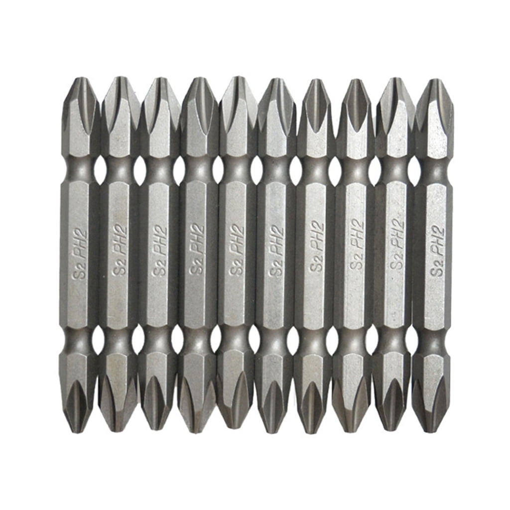 10PCS Double Ended Design Screwdriver Bits 65mm Length Carbon Steel PH2 ...