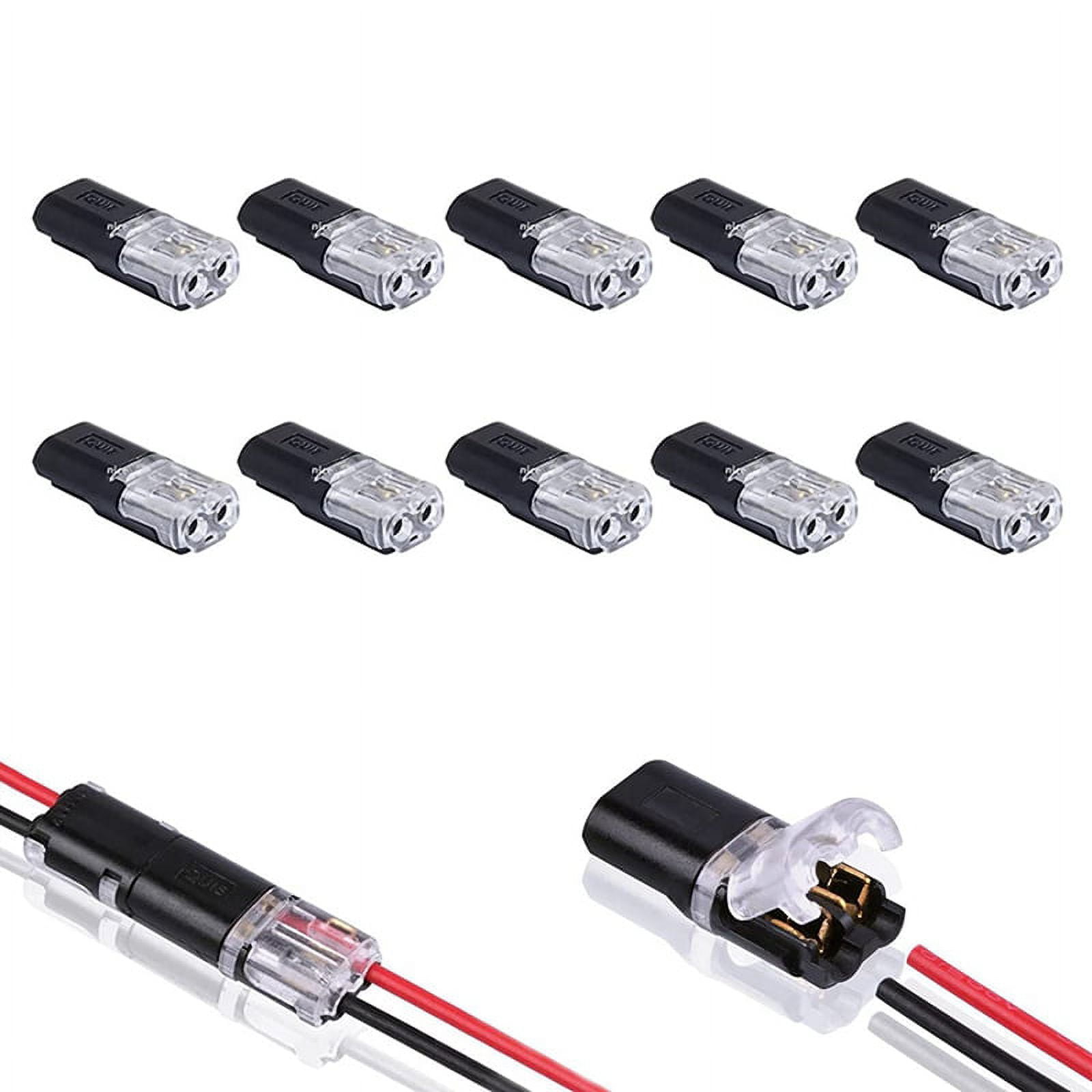 10PCS DoubleWire Plugin Connector with Locking Buckle,Pluggable