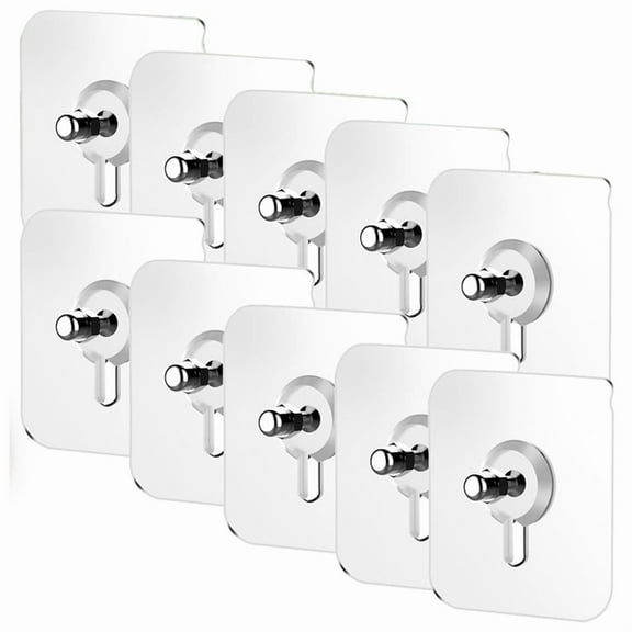 10PCS Drill Free Adhesive Hooks No Trace Screw Sticker
