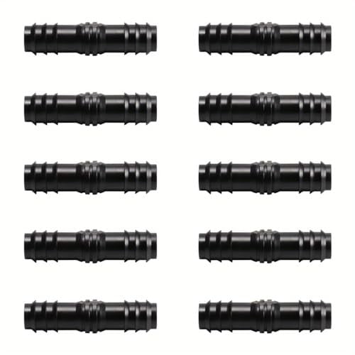 10PCS Drip Irrigation Barbed Coupling Fittings Kits For 3/4 Inch Tubing (20MM OD 0.6" ID Barbed Connectors Drip Line Couplings Connector Drip Irrigation Sprinkler System