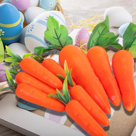 10PCS Easter Artificial Carrot-Simulation Multiple Size Spring Foam Carrots Vegetables,Fall Harvest Thanksgiving Plastic Carrot for Home Kitchen Party DIY Decor(8.5inch+7.5inch+5.1inch Set)