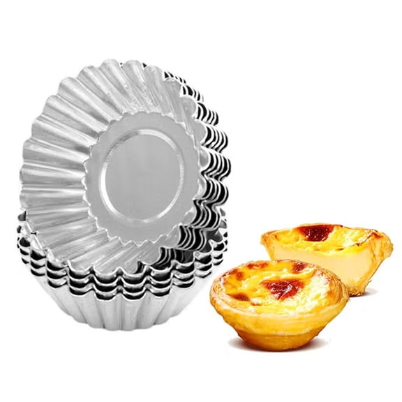 10PCS Egg Tart Molds Tart Pan, Mini Tart Tins Aluminium Mini Tart Pans for Baking