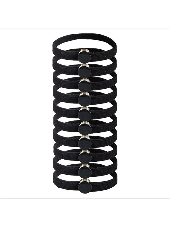 10PCS Elasticity Snap Hair Ties for Thick Natural Curly and Braid Connectable Rope,Adjustsble Hairband