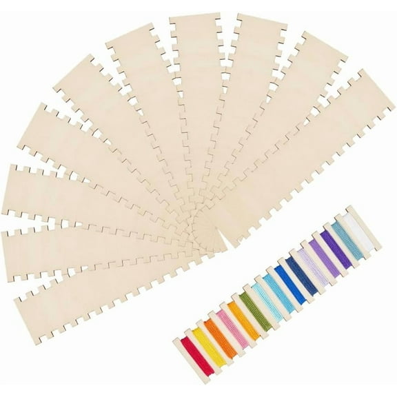 10PCS Embroidery Floss Organizer 15 Slots Wooden Board Sewing Floss Accessories Sewing Thread Holder Wooden Board DIY Thread Storage DIY