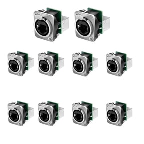 10PCS for Ethercon Rj45 Chassis Socket, NE8FDP for Ethercon Pass Through Connector, D Series Cat5 RJ45 Panel-Mount Socket