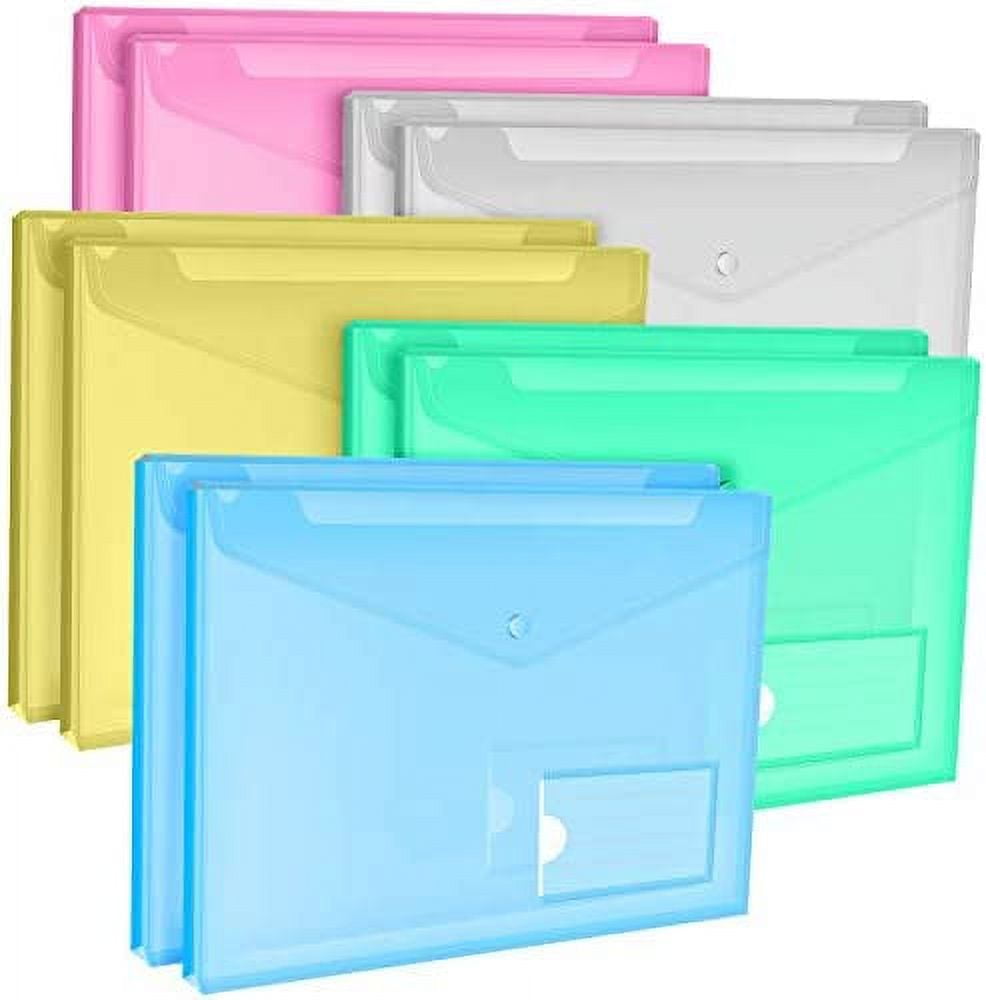 10PCS Expandable File Folders Plastic Portfolio Document Folders US Letter A4 Size File