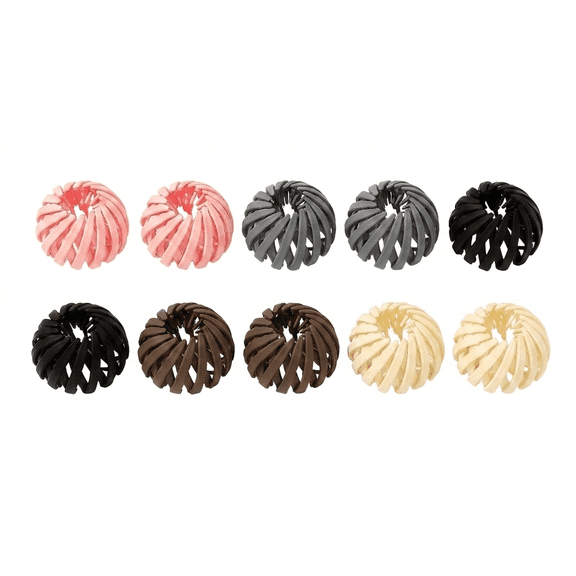 Flower Hair Clips, 10 Pack Matte Bird Nest Accessories, Expandable Ponytail Holder Bun Maker, Hair Styling Tool for Daily Wear, Non-Slip Pieces