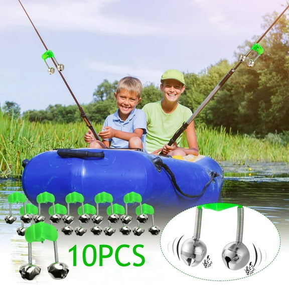 10PCS Extra Loud Fishing Rod Alarm Dual Alert Bells with Clips, Sensitive Fish Bite Indicator for Night, Ice & Sea Fishing Easy Clip-On Design for All Rods â Reliable Bite Detection System