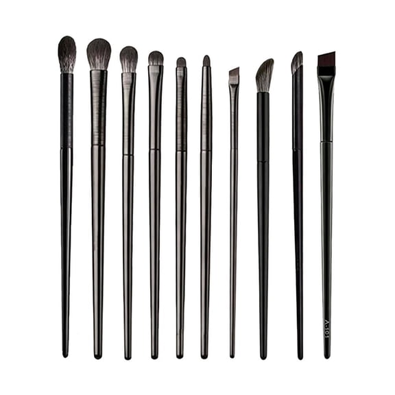 10PCS Eye Makeup Brush Set, Eyeshadow Brushes Set, Professional Blending Eyeshadow Makeup Brushes for Concealer Eyebrows Eyeliner, Soft Hairs & Wood Handle