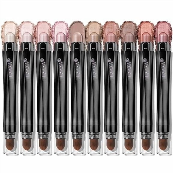 10PCS Eyeshadow Stick,Shimmer And Matte Brown Metallic Cream Eyeshadow Pencil Crayon with Smudge-proof & Waterproof, Eye Brightener Stick, Ideal Gift for Women- Love's Gifts