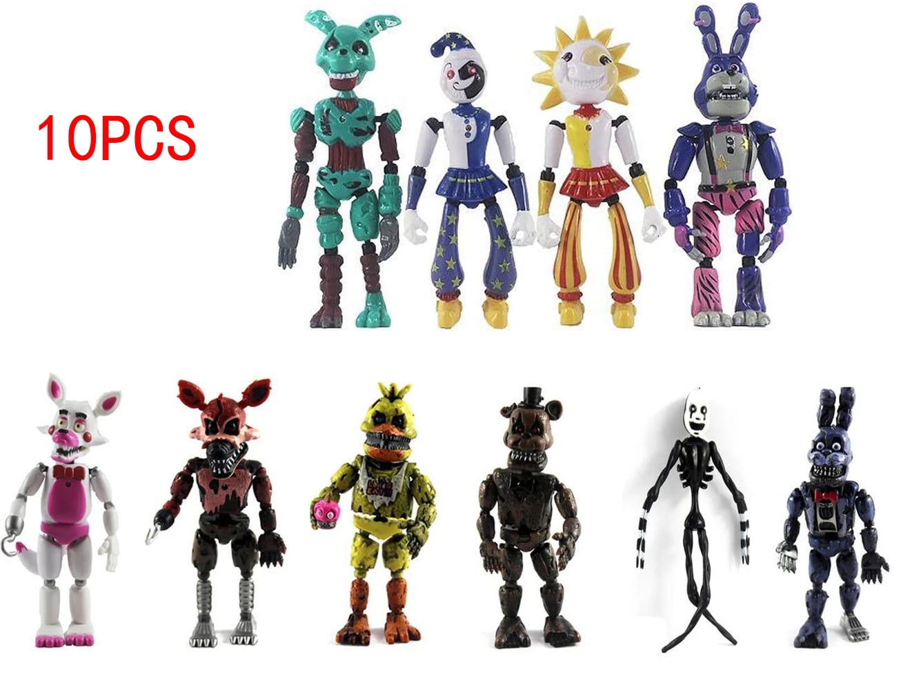 10PCS FNAF Game-Inspired Action Figures Set - Bonnie Bear, Security ...