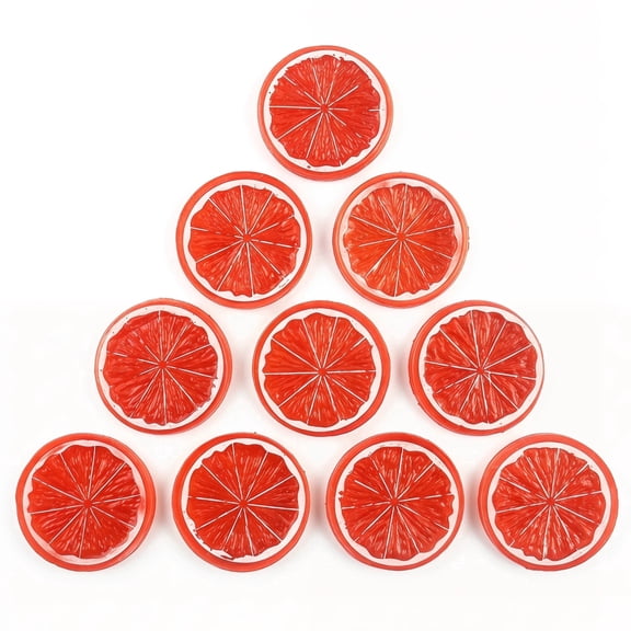 10PCS Fake Fruit Blocks Artificial Pomelo Slices Lifelike Plastic Red White Ornament Modern Home Decor DIY Craft Photo Prop