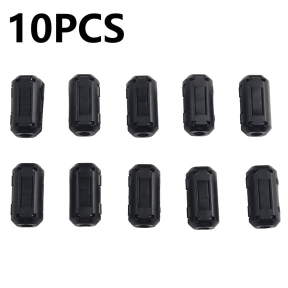 10PCS Ferrite Bead Clip on Ferrite Core RFI EMI Noise Suppressor Ferrite Rings Cable Clip for Phone, TV, Speaker, USB Radio, Audio Equipment 5mm Inner Diameter Black