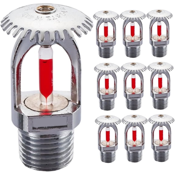 10PCS Fire Sprinkler Head 155℉ Water Spray Up 1/2" Inch Thread Sprinkler Head Replacement for Home/Commericial/Workshop/Residential Building, Replacement