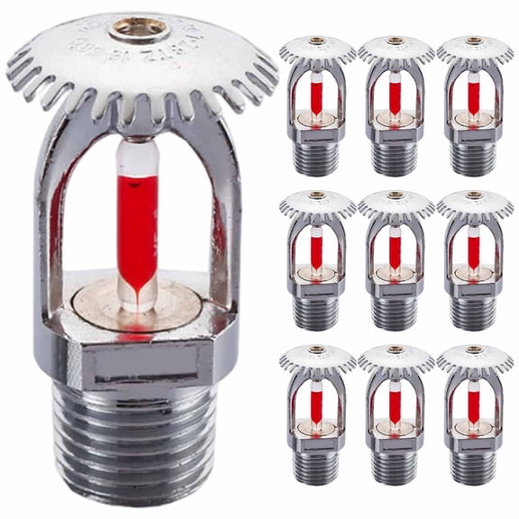 10PCS Fire Sprinkler Head 155 Water Spray Up 1/2" Inch Thread Sprinkler Head Replacement for Home, Commercial, Workshop, and Residential Buildings