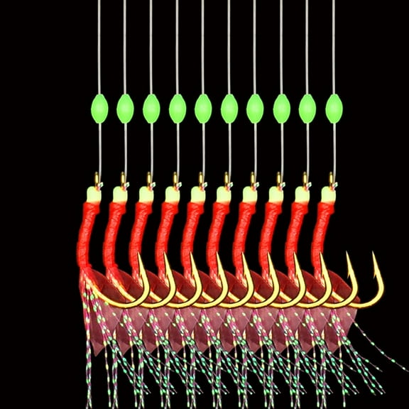 10PCS Fishing Hook Stainless Steel String hook  Rigs Swivel Lure Pesca Bait Hook Single Combination High Carbon String Hook 6 Hooks