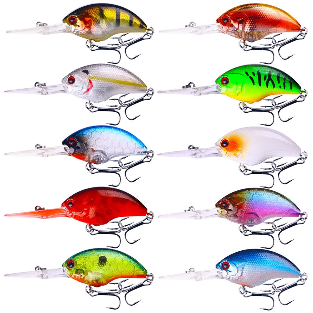10PCS Fishing Lures Crankbaits 9cm/11.7g Minnow Hooks Tackle Hard Bait Bass Pike