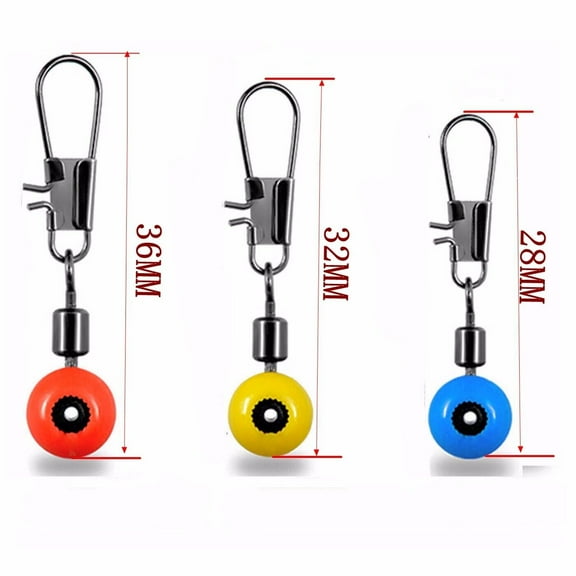10PCS Fishing Snap Swivel Line Sinker Slider Shank Clip Connector Space Bean