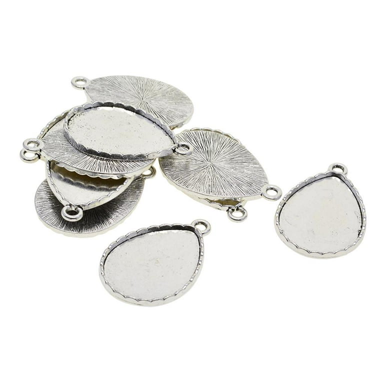 10PCS Fit 30 X 40mm Cabochons Water Drop Shaped Bezel Pendant