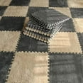 thumbnail image 1 of 10PCS Fluffy Plush Foam Mat, 12x12 Inch Interlocking Carpet Tiles with Border, Soft Non-Slip Foam Pads for Floor, Playroom, Easy to Clean Puzzle Mat Squares, 1 of 12