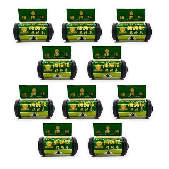 10PCS Fly Strips Indoor Sticky Hanging - Fly Traps Strips - Flies Paper Sticky Hanging with Pins - Fruit Fly Tape Ribbon Roll - Bug Catchers for Inside - House Fly Killer for Winged Insect - Mosquito
