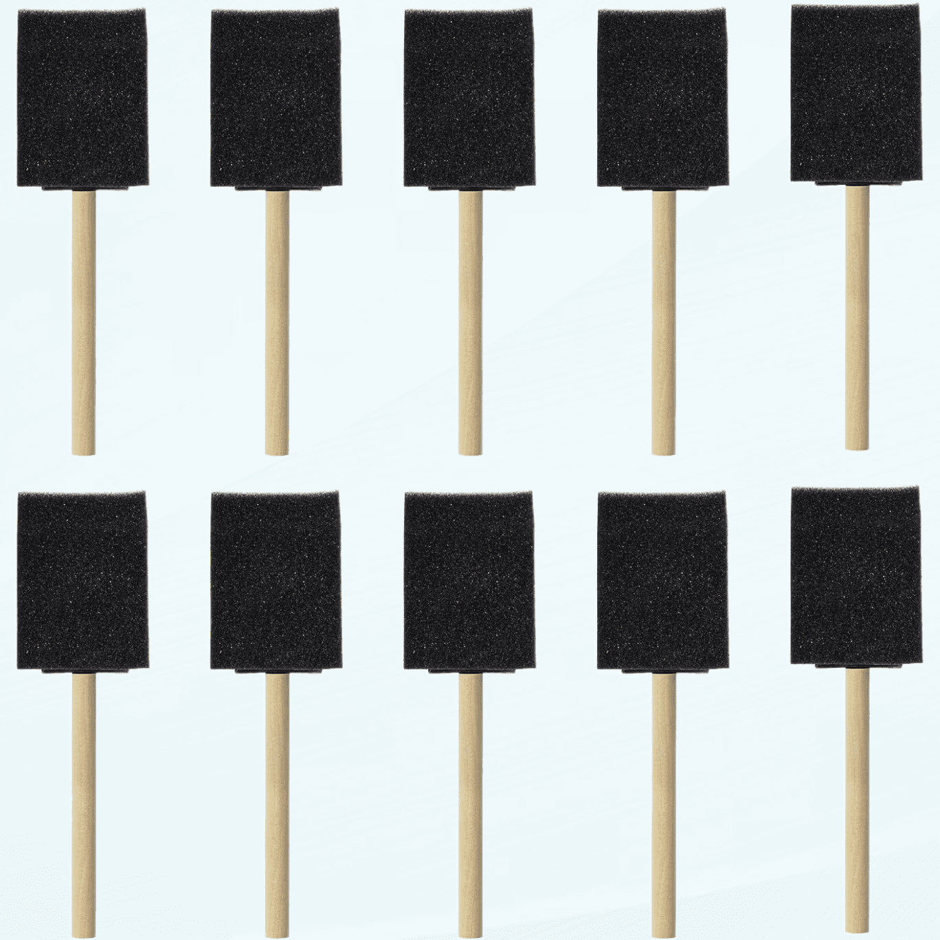 10PCS Foam Brushes Sponge Painting Brushes with Handle for Staining Polyurethane Acrylic Painting Art Craft Projects Applying Varnishes Furniture Wood Car Home Decors (Black, 2 Inch)