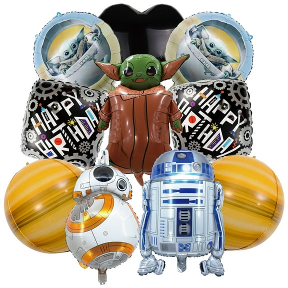 10PCS For Star Themed Birthday For Wars Party Foil Balloon Decorations Cute Cartoon Movie Balloon Celebration Party Kit Supplies