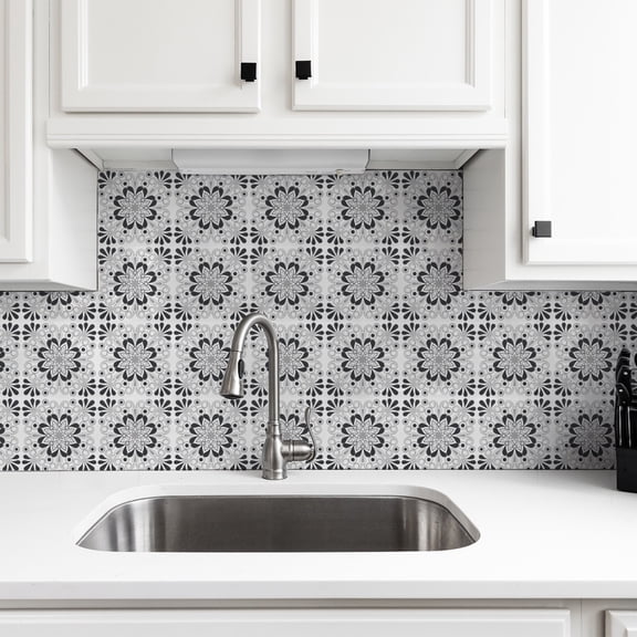 10PCS French Style Peel and Stick Tile Stickers Wall Backsplash DIY Murals Self Adhesive Removable Textured Tile Stickers For Home Kitchen Bathroom Decor, 6 x 6 inch