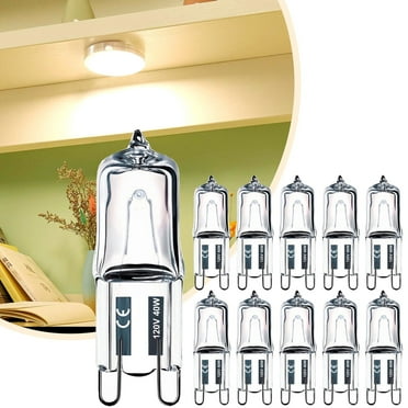 10PCS G9 40W 120V Halogen Bulb Dimmable, Long Lifespan G9 T4 Base with 2800K Warm White, JCD G9 Halogen Light Bulbs 2 Pin for Pendants