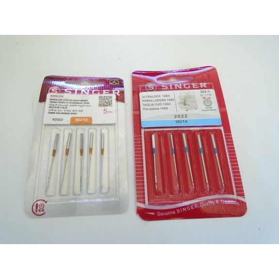 10PCS Genuine Needles Chromium Type 2022 Size 12, 14 For Singer Overlock Serger
