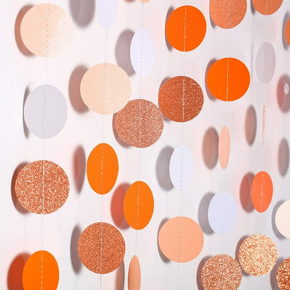 10PCS Glitter Paper Circle Dots Circle Garlands Coin Garland Hanging Banners Dot Streamer Backdrop Background Decor for Birthday Baby Shower Wedding Party