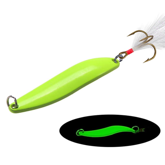 10PCS Glow Fishing Lures Metal Spinner Bait Bass Tackle Crankbait Spoon Trout