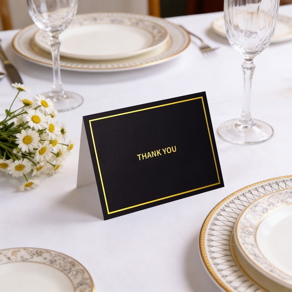 10PCS Gold Foil Thank You Graduation Greeting Cards with Envelopes – Elegant Graduation Thank You Cards for Graduates, Family, Classmates, Graduation Season Stationery