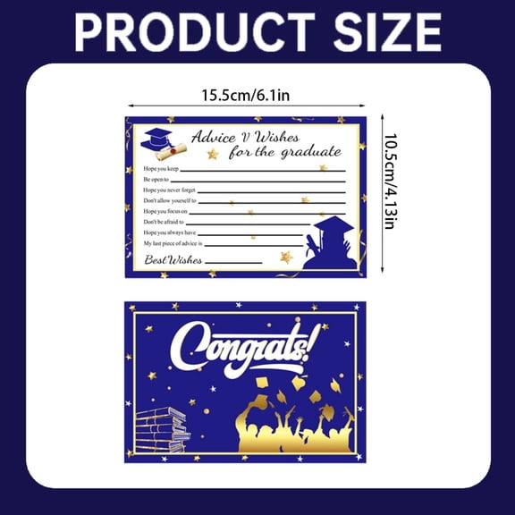 10PCS Gold Graduation Advice Cards