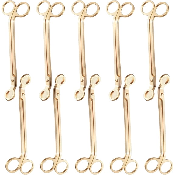 10PCS Gold Stainless Steel Candle Wick Trimmers, 7 Inch Wick Cutters Candle Scissors for Cleaner Burn Prevents Soot Buildup