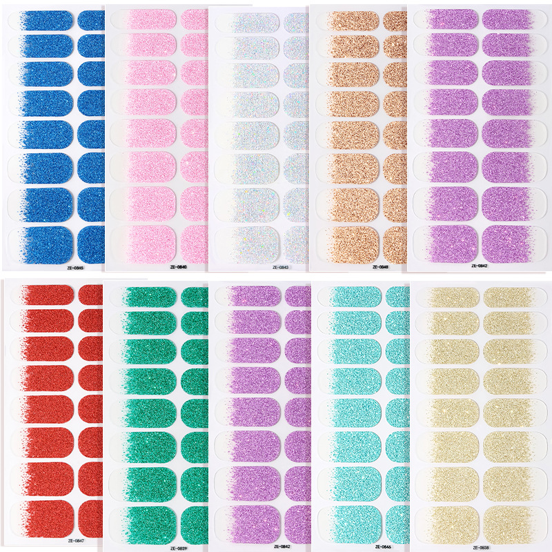 10PCS Gradient onion powder nail stickers waterproof ins style nail stickers nail polish film free baking nails