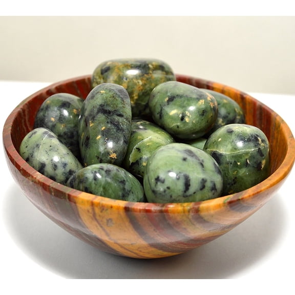 10PCS Green Nephrite "Inca Jade" Cabochons Crystal Stone Rock Cab Polished Gemstone Mineral Stone Pebble - Peru