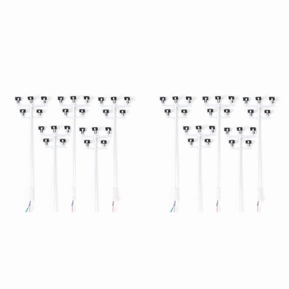 10PCS HO Scale Model Lighting Tower 3V Train Light Railway LED Plaza Lamps Building Scenery Layout Model Accessories
