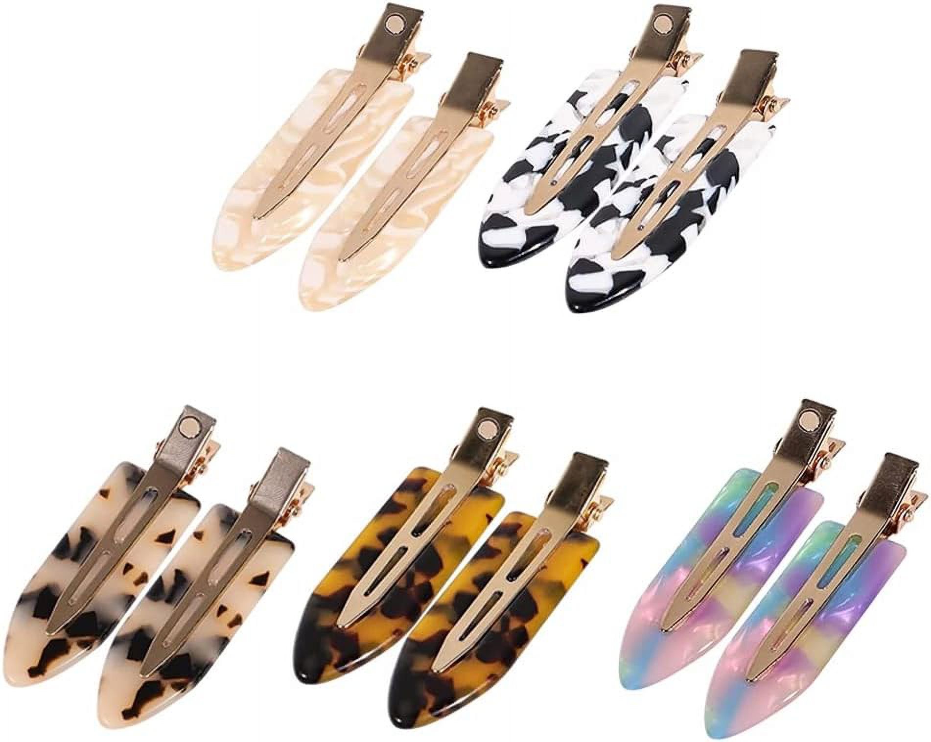 10PCS Hair Barrettes Acrylic Hair Clips Flat Hair Clips Makeup Clips