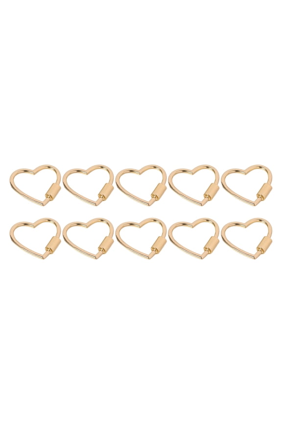 10PCS Heart Carabiners with Screw Lock Heart Shape Buckles Fasteners Clip for Handbag Strap Key Rings Bag Accessories